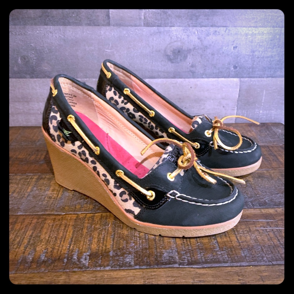 Sperry Leopard Wedge Heels